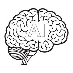 Artificial intelligence brain vector illustration for conceptual themes