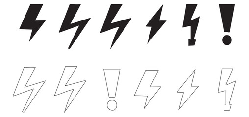 Assorted Lightning Bolts Vector Set for Creative Designs