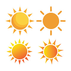 Various Abstract Sun Designs in Vector Illustration Artwork