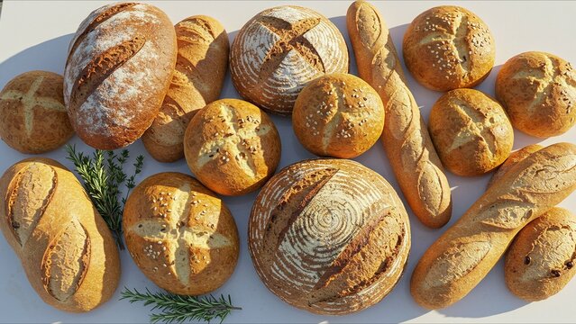 Assorted Artisan Breads Display