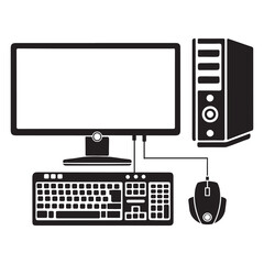 Classic Computer Setup Vector Illustration for Digital Use
