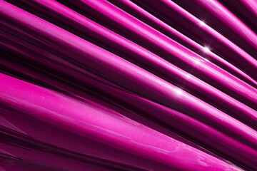 Shiny pink metallic pipes. Abstract industrial background. Glossy magenta tubes closeup. Futuristic...