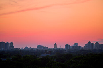 Winnipeg skyline at sunset