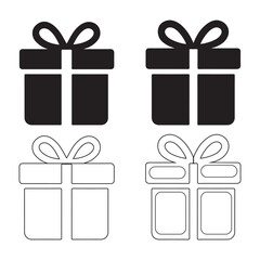 Wrapped Gift Box Illustrations Collection Vector Design