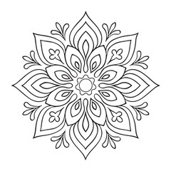 Elegant Floral Mandala Vector Design for Relaxation Art