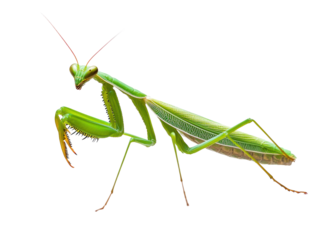 Green Praying Mantis on Transparent Background