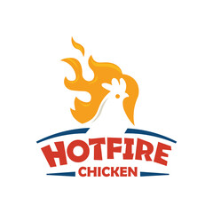 Fire chicken logo, fire chicken symbol vector icon illustration, modern gradient logo, fast food...