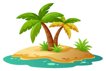 This scenic coastal landscape features a tranquil shoreline surrounded by greenery and distant mountains, perfect for vacation, travel, and summer-themed designs. Ideal for web, print, or social media