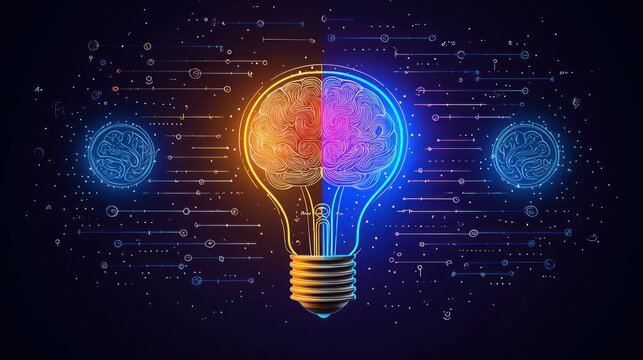 Lightbulb with split brain illumination design