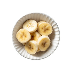 Sliced bananas in a white bowl a healthy snack