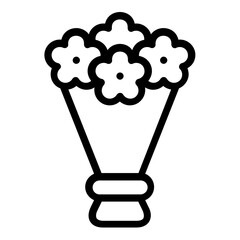flower bouqet icon line