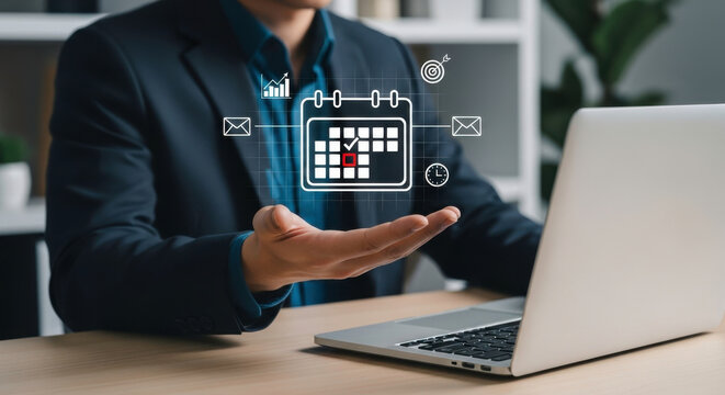 Business meeting schedule calendar appointment agenda planning reminder event management concept plan task list