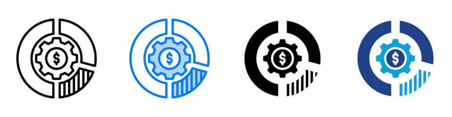 Allocation icon set multiple style collection