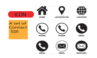 A set of editable contact line art icon 