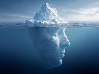 face-shaped iceberg, AI generated