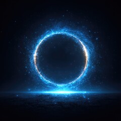 Naklejka premium Circular light effect on dark background