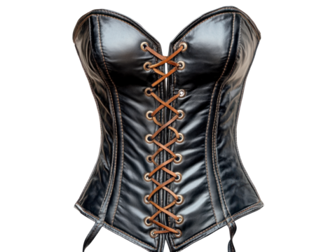 Black Leather Corset with Laces