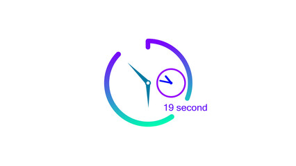 19 Second timer clock icon illustration. and creating a stunning illustration.4k illustration.