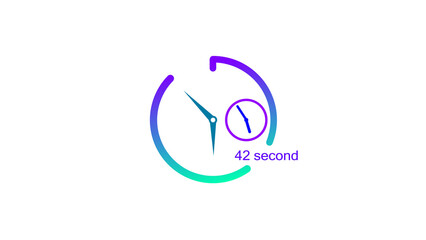 42 Second timer clock icon illustration. and creating a stunning illustration.4k illustration.