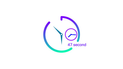 47 Second timer clock icon illustration. and creating a stunning illustration.4k illustration.