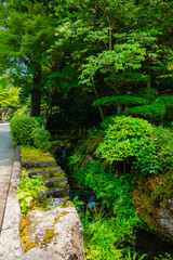 Obraz premium The view of temple in Gifu, Japan