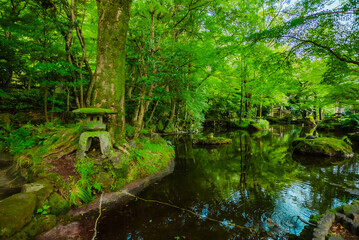 The view of Gifu Park in Gifu, Japan