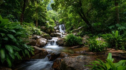 Obraz premium small waterfall in the forest