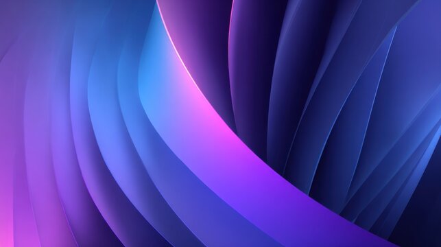 Abstract geometric design with futuristic blue and purple gradients and soft glowing lines