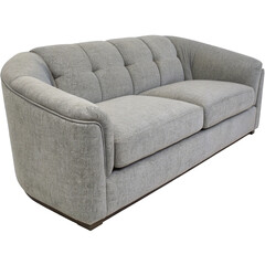 White leather sofa isolated on white background, a comfortable piece of modern living room furniture