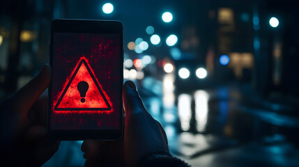 System hacked alert after cyber attack on handphone network. compromised information concept. internet virus cyber security and cybercrime. hackers to steal the information is a cybercriminal