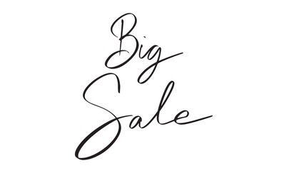 Big sale text font calligraphy hand written lettering script black color object icon big sale business  marketing big sale promotion price store label retail offer discount event deal shopping shop