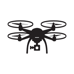Drone logo in vector art drone illustration in black white background