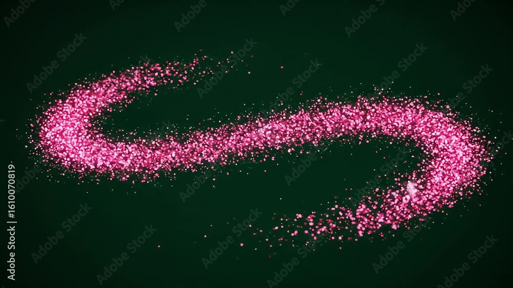 Poster abstract pink glitter swirl on dark background, creating a dynamic visual effect for creative projec
