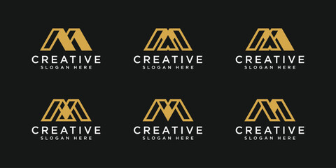 Obraz premium set of initials letter M abstract logo vector design