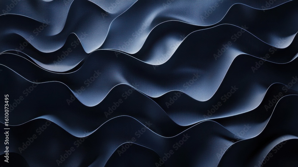 Poster this image features elegant dark waves of fabric, showcasing soft curves that create a dynamic and a
