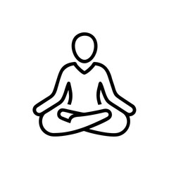 An outline of a person is deep in meditation, symbolizing inner peace and mindfulness, serene and balanced in this simple yet powerful illustration.