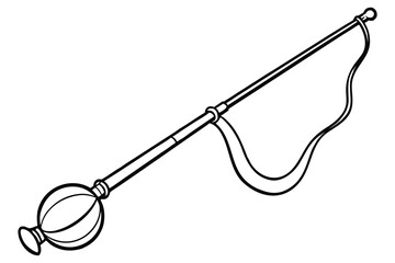 Berimbau silhouette on white background musical instrument design