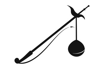Berimbau silhouette on white background for music themes