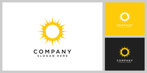 sun logo vector icon design linear