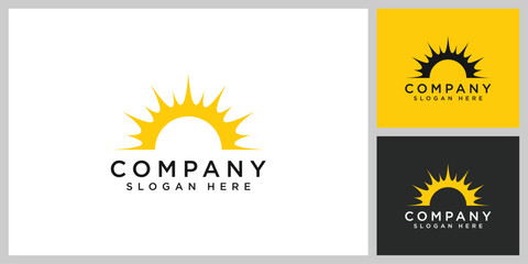 sun logo vector icon design linear