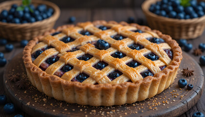 Blueberry Pie with Crisp Lattice Top