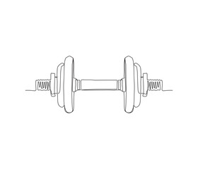 One continuous line drawing of dumbbell. single line of dumbbells illustration. Editable outline
