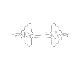One continuous line drawing of dumbbell. single line of dumbbells illustration. Editable outline