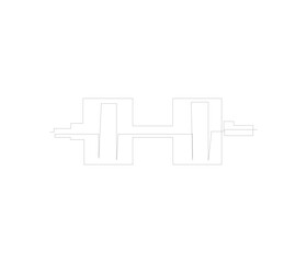 One continuous line drawing of dumbbell. single line of dumbbells illustration. Editable outline