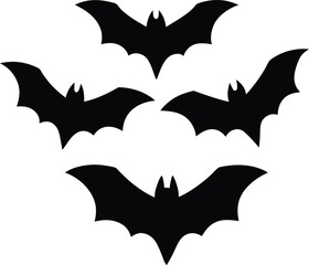 Four Simple Black Halloween Vector Silhouettes