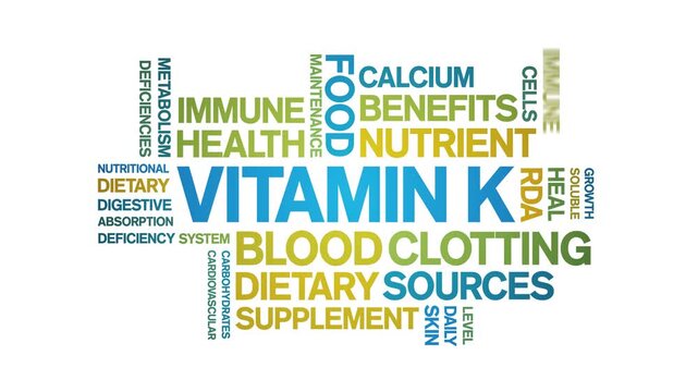 Vitamin K animated word cloud-text design animation tag kinetic typography seamless loop.