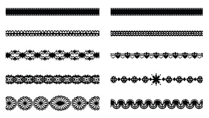 Fototapeta premium Black decorative borders and ornamental patterns vector
