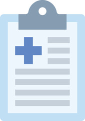 Obraz premium Flat vector icon of a hospital clipboard with a medical cross. Ideal for healthcare apps, patient charts, hospital UI, or medical records.
