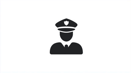 Police Officer Avatar Icon, Flat Design for Law & Security Branding
