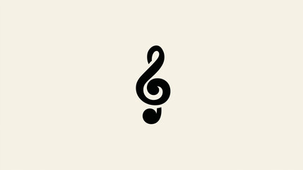 Treble Clef Icon, Flat Design for Music & Art Branding